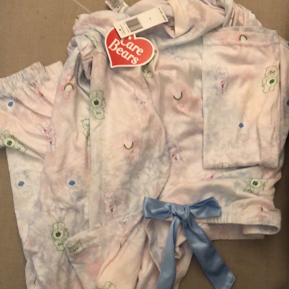 Care Bears White Wrap Top with 3/4 Sleeves and Tie Front